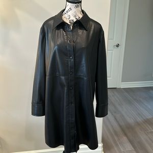 Like brand new black leather shacket